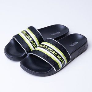 Michael Kors Gilmore Slide Sandals - Black Multi - Size 10